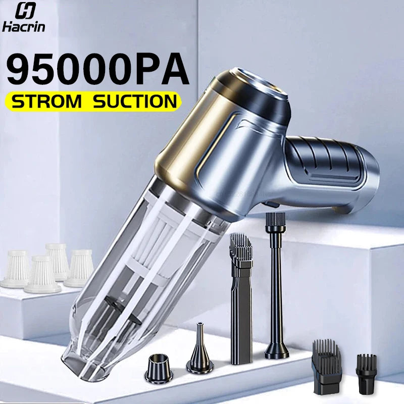 Aspirador Portátil Sin Cable 95000PA – Potencia Profesional para Coche y Hogar